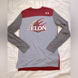 Mens (Unisex) Under Armour Elon University Long Sleeve Tee Color Block Medium